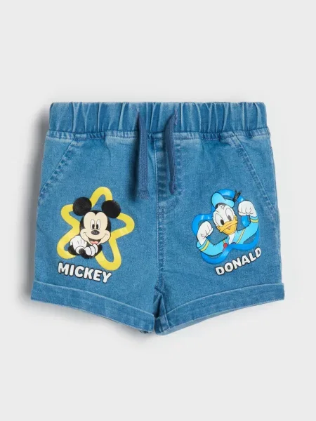 Sinsay Džínové kraťasy Mickey Mouse modrá