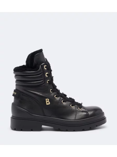 Botine Bogner cu șireturi din piele negru