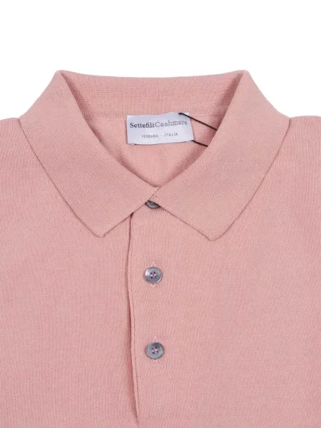 Tricou polo Settefili Cashmere din cașmir roz