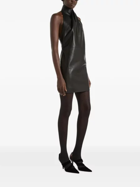 Rochie Balmain din piele negru