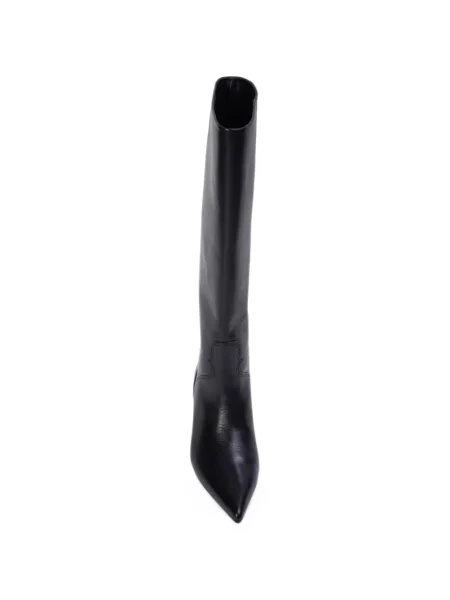 Botine Black Suede Studio din piele de căprioară alb
