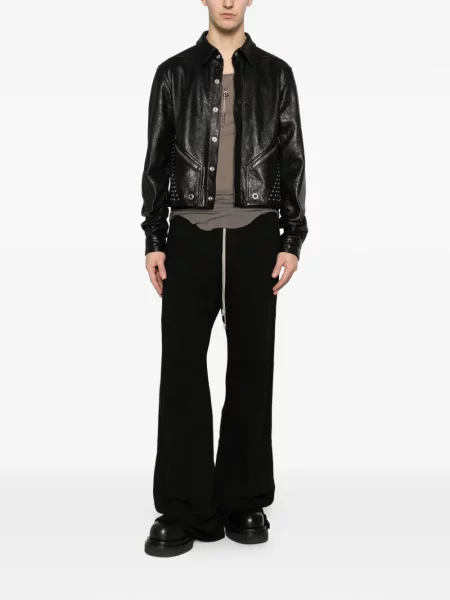 Geanta de piele Rick Owens cu tepi negru