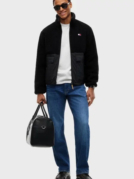 Джинсова куртка Tommy Jeans тедді чорна