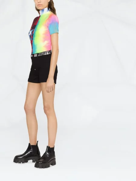 Szorty jeansowe Philipp Plein czarne