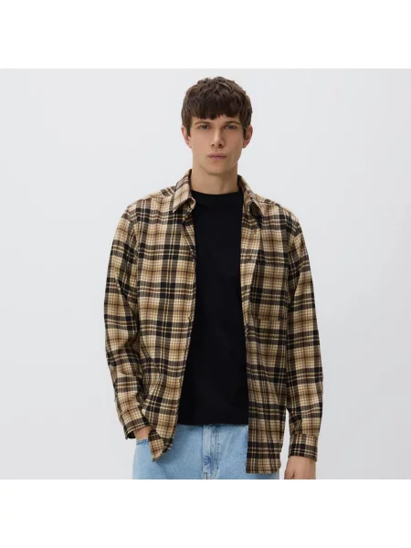 Reserved Kostkovaná košile regular fit béžová