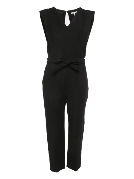 Salopetă Maje cu funde cu decolteu în V negru