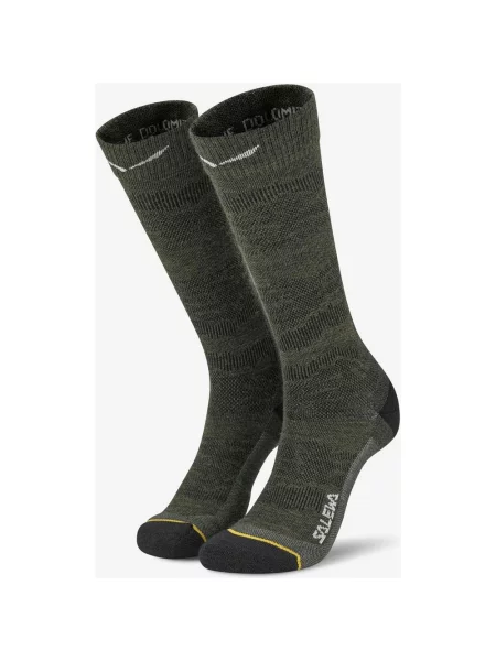 Skarpety Salewa Ortles Merino Knee zielony oliwkowy ciemnoszary czarny