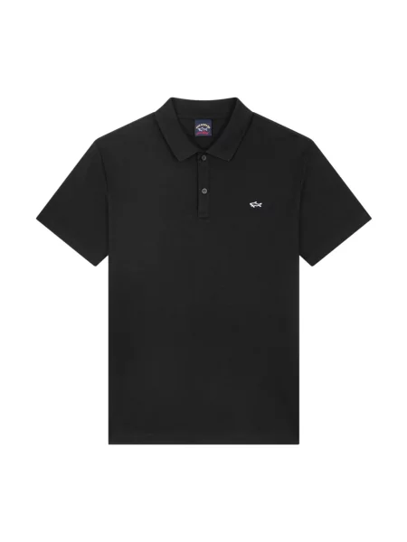 Koszulka polo Paul & Shark z dżerseju czarna