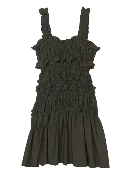 Rochie Cecilie Bahnsen cu volane de costum verde