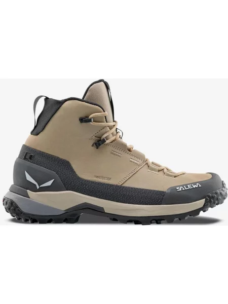 Buty Trekkingowe Salewa Puez Leather Mid Powertex Brązowy Jasny szary