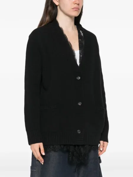 Cardigan Ermanno Firenze din dantelă negru