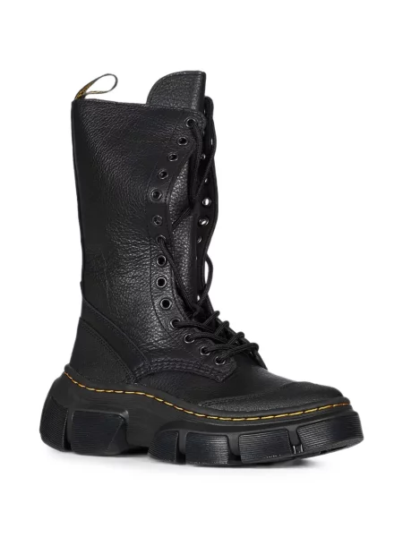 Боти Dr. Martens с връзки на платформе с дантела черно