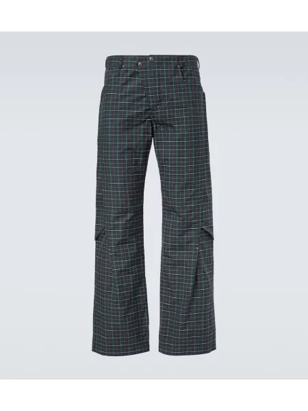 Kostkované široké kalhoty Kiko Kostadinov zelené