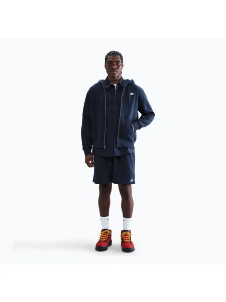 Pantaloni scurți pentru bărbați Nike Club French Terry Flow obsidian/obsidian/white alb
