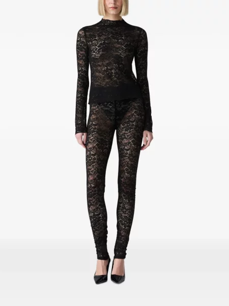 Leggings Vera Wang din dantelă negru