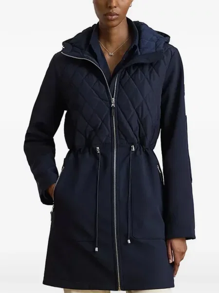 Prošiven kaput Lauren Ralph Lauren s vezicama plava