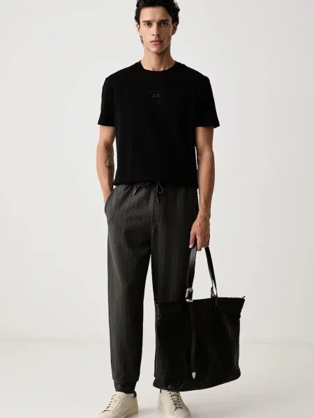 Armani Exchange tricou pentru bărbați din negru