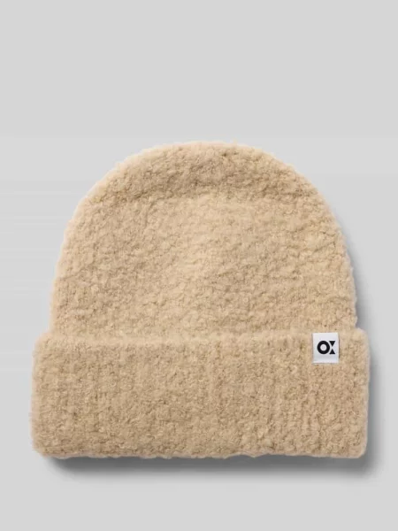 Czapka beanie z detalem z logo model ‘Awomi’ Opus beżowa