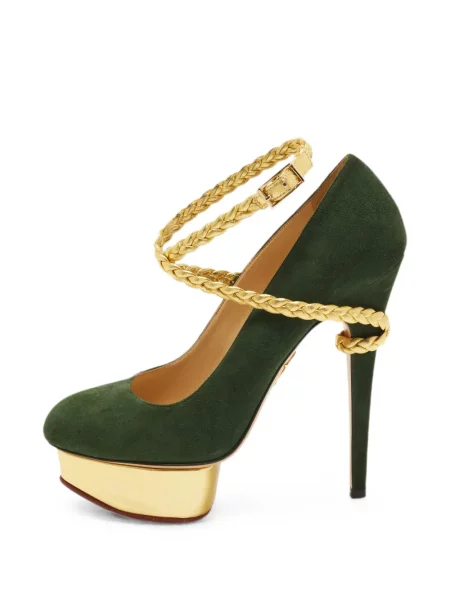 Pantofi cu toc Charlotte Olympia cu platformă verde