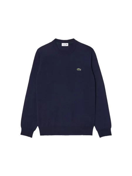 Sweter Lacoste klasyczny z długim rękawem niebieski