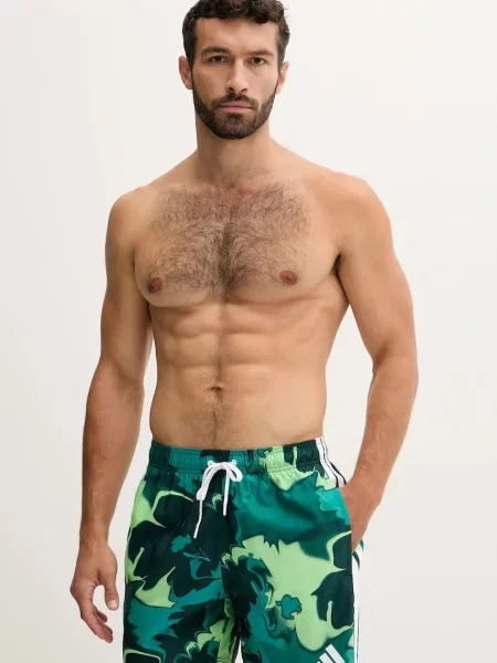 Kopalne kratke hlače adidas Tie Dye zelena