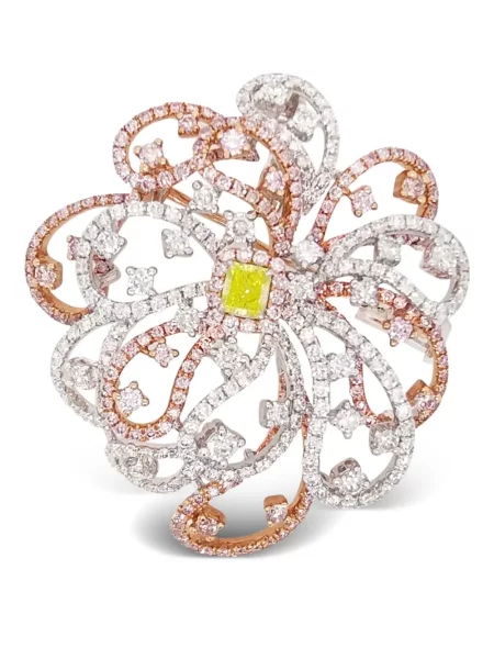 Висулка Hyt Jewelry на цветя златисто