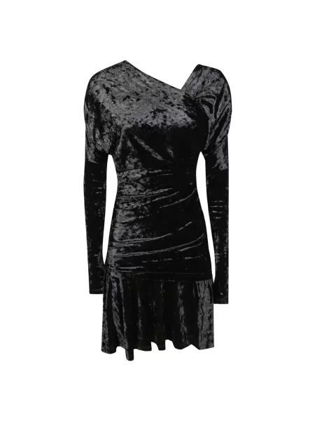 Welurowa mała mały sukienka mini Ganni czarna