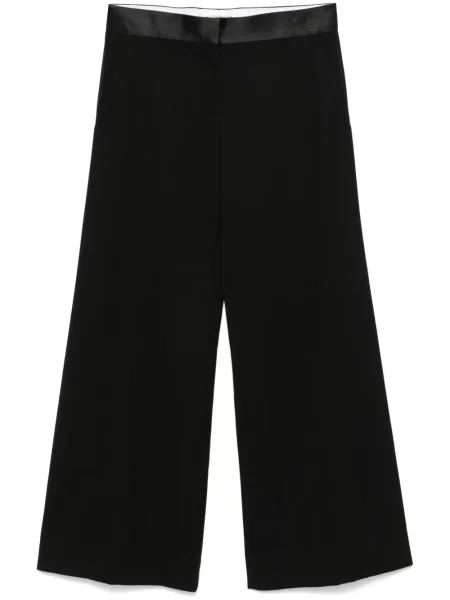 Pantaloni Victoria Beckham din satin negru