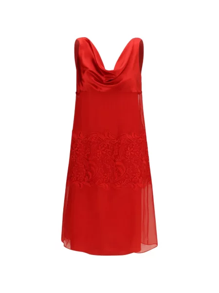 Rochie mini Ferragamo din dantelă drapată roșu