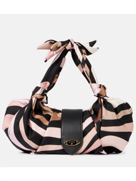 Geantă Pucci din țesătură twill negru