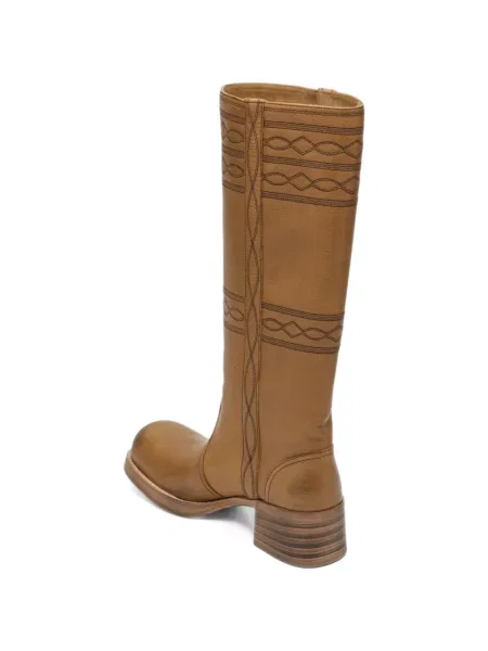 Botine Miu Miu din piele maro
