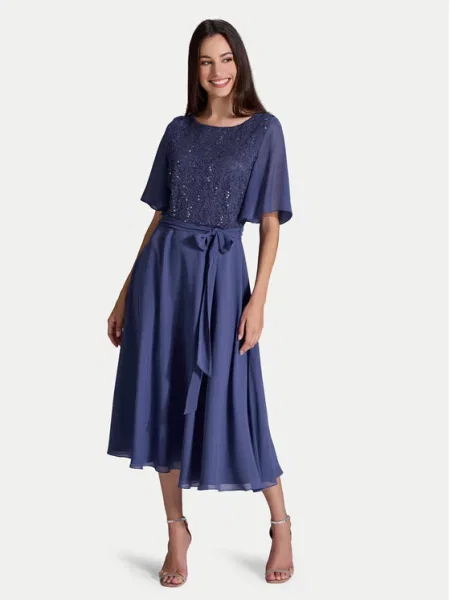 Swing Коктейлна рокля син