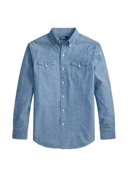 Дънкова риза Polo Ralph Lauren с връзки синьо