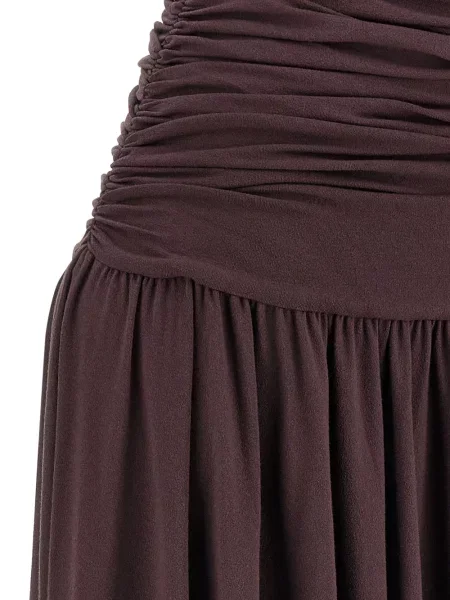 Rochie midi Magda Butrym din dantelă drapată maro