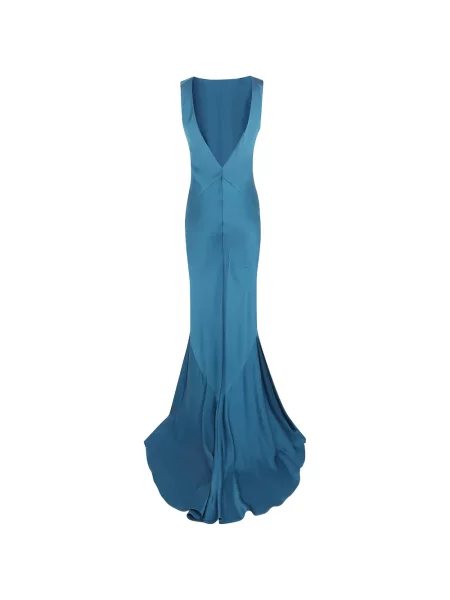 Rochie maxi Max Mara din satin albastru