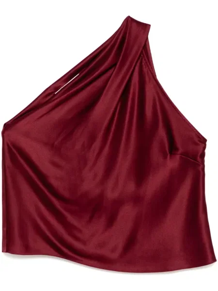 Asymetrický top Michelle Mason s výstřihem halter červený