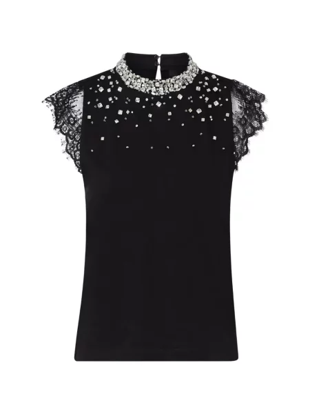 Tricou Liu Jo din dantelă negru