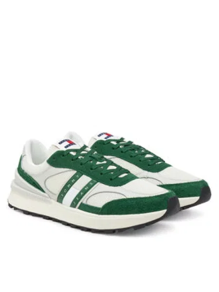 Tommy Jeans Sneakersy Tjm Technical Runner Ess Zelená bílé