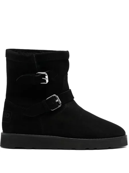 Botine Kenzo din piele de căprioară cu cataramă negru