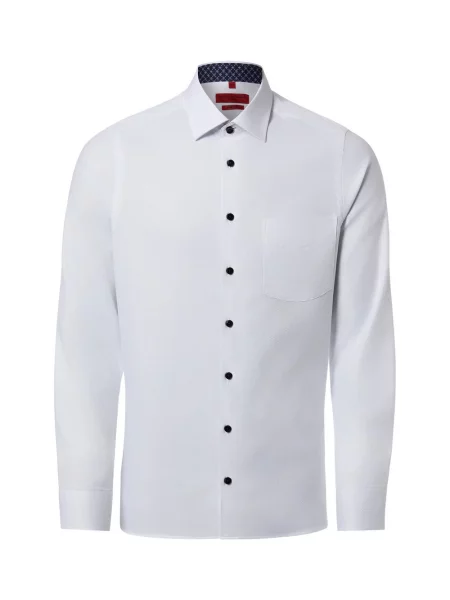 Finshley & Harding koszula biznesowa Easy Care Mężczyźni Slim Fit wypukły wzór tkaniny 37 biały
