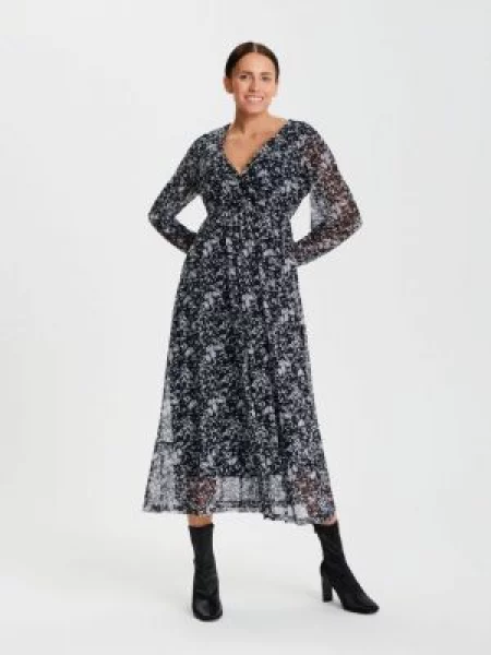 Sinsay Vzorované midi šaty vícebarevná