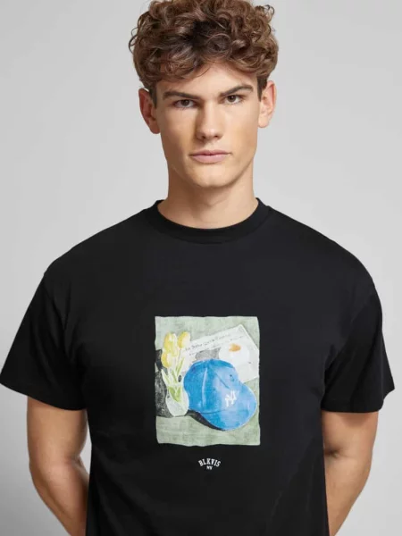 T-shirt z nadrukiem z logo Blkvis czarna