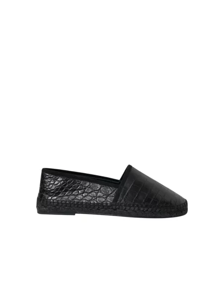 Espadryle Dolce And Gabbana skórzane wsuwane czarne