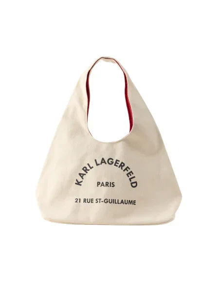 Karl Lagerfeld Nakupovalna torba črna / volneno bela