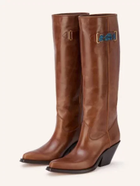 Chloé Kozačky Azelan amber brown hnědé