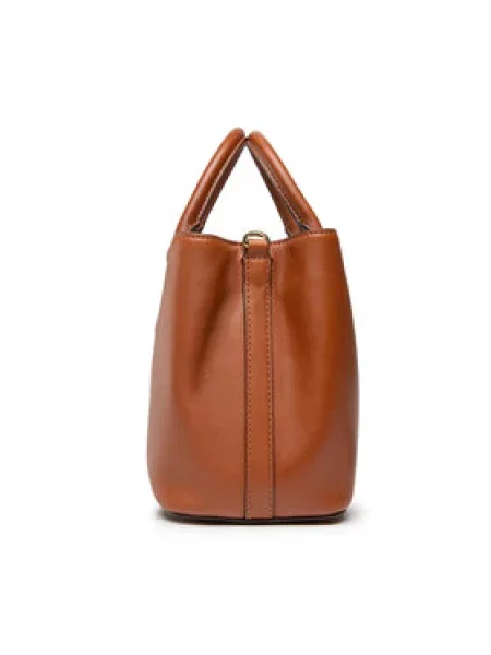 Kožna torba Lauren Ralph Lauren smeđa