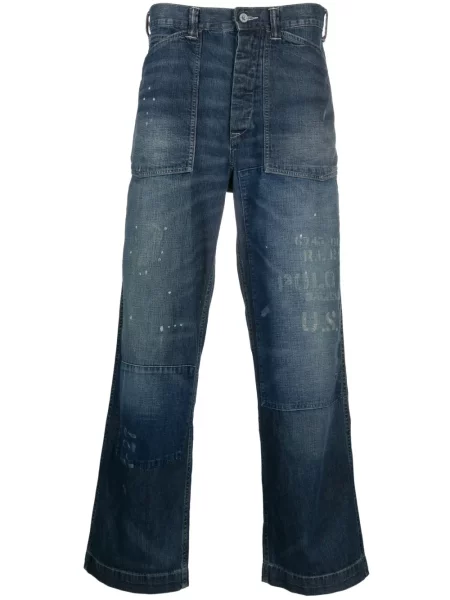 Samt tenisice Polo Ralph Lauren s herringbone uzorkom s printom plava