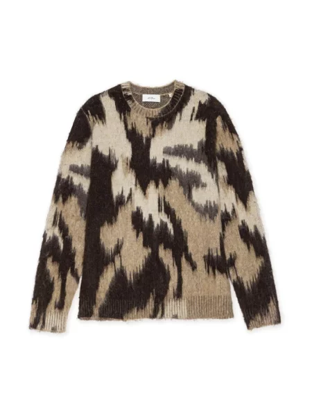 Sweter Les Deux wełniany brązowy
