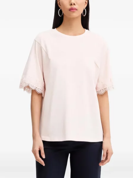Tricou Twinset din dantelă roz