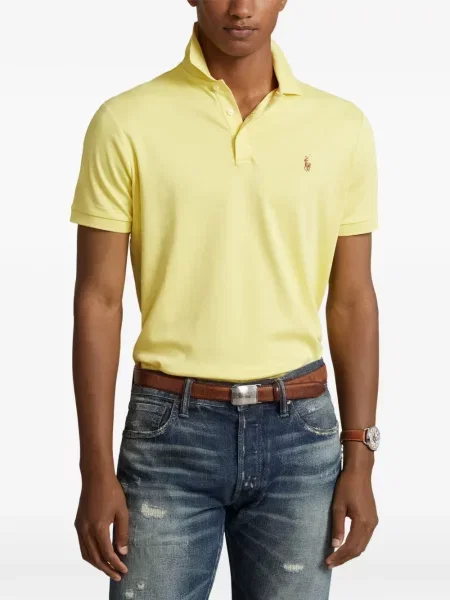 Tricou polo Polo Ralph Lauren cu glugă cu blană cu broderie roșu